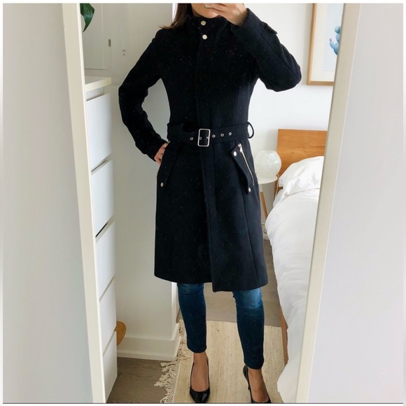 Sold ZARA BLACK WOOL COAT - Picture 1 of 4